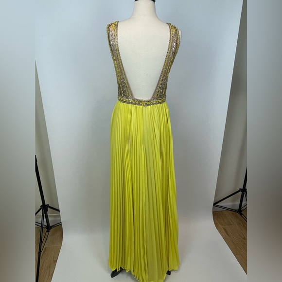Terani Couture Yellow Beaded Prom Evening Gown NWT - Picture 7 of 11
